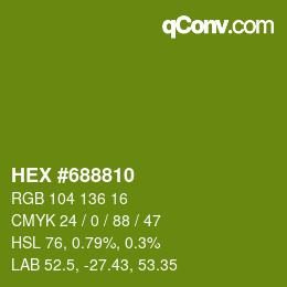 カラーコード: HEX #688810 | qconv.com