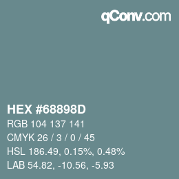 Color code: HEX #68898D | qconv.com