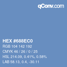 颜色代码: HEX #688EC0 | qconv.com