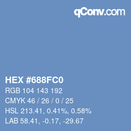 Farbcode: HEX #688FC0 | qconv.com