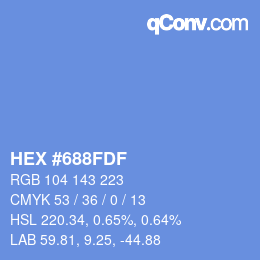 Color code: HEX #688FDF | qconv.com