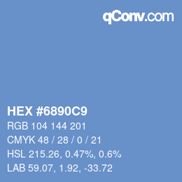 Color code: HEX #6890C9 | qconv.com