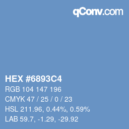 颜色代码: HEX #6893C4 | qconv.com