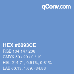 Color code: HEX #6893CE | qconv.com