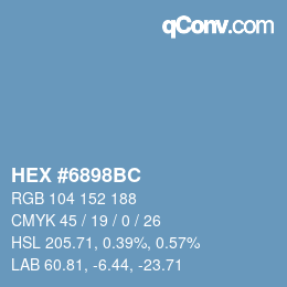 カラーコード: HEX #6898BC | qconv.com