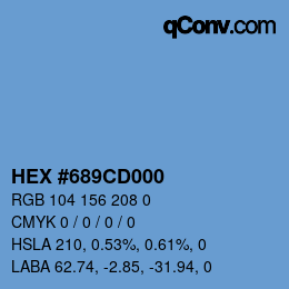 Color code: HEX #689CD000 | qconv.com