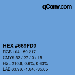 カラーコード: HEX #689FD9 | qconv.com