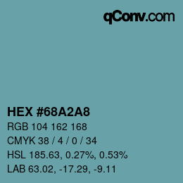 カラーコード: HEX #68A2A8 | qconv.com