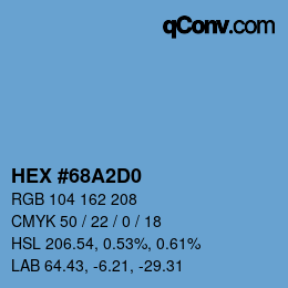 カラーコード: HEX #68A2D0 | qconv.com