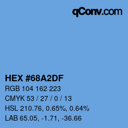 カラーコード: HEX #68A2DF | qconv.com