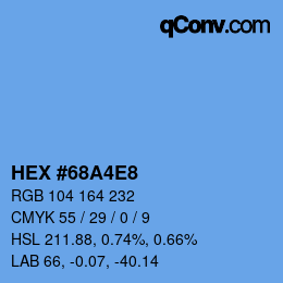 Color code: HEX #68A4E8 | qconv.com