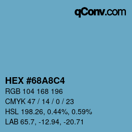 Color code: HEX #68A8C4 | qconv.com
