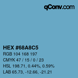 カラーコード: HEX #68A8C5 | qconv.com
