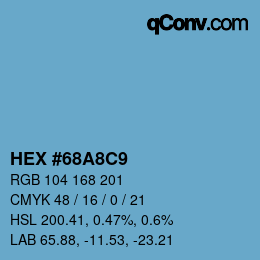 カラーコード: HEX #68A8C9 | qconv.com