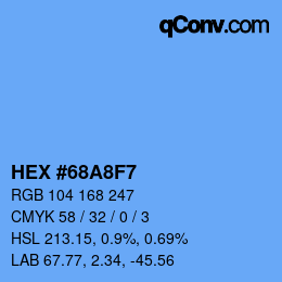 カラーコード: HEX #68A8F7 | qconv.com