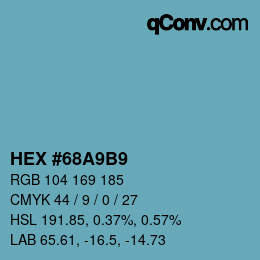 Color code: HEX #68A9B9 | qconv.com