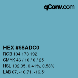 颜色代码: HEX #68ADC0 | qconv.com