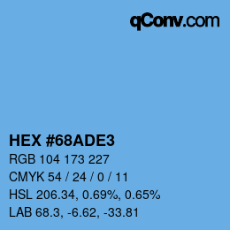 颜色代码: HEX #68ADE3 | qconv.com
