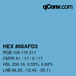 Color code: HEX #68AFD3 | qconv.com
