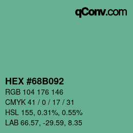 Color code: HEX #68B092 | qconv.com