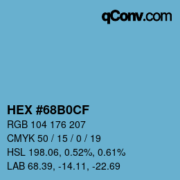颜色代码: HEX #68B0CF | qconv.com