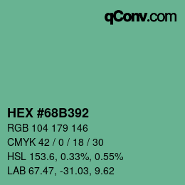 Color code: HEX #68B392 | qconv.com