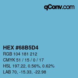 カラーコード: HEX #68B5D4 | qconv.com