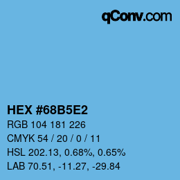 Farbcode: HEX #68B5E2 | qconv.com