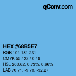 Color code: HEX #68B5E7 | qconv.com