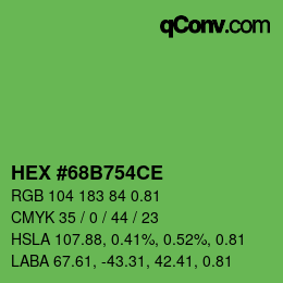 Código de color: HEX #68B754CE | qconv.com