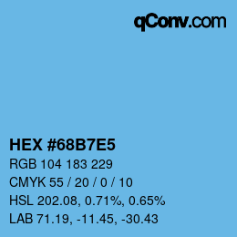 Color code: HEX #68B7E5 | qconv.com