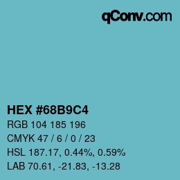 Código de color: HEX #68B9C4 | qconv.com