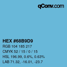 カラーコード: HEX #68B9D9 | qconv.com