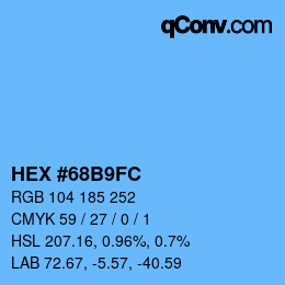 Color code: HEX #68B9FC | qconv.com