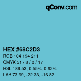 Color code: HEX #68C2D3 | qconv.com