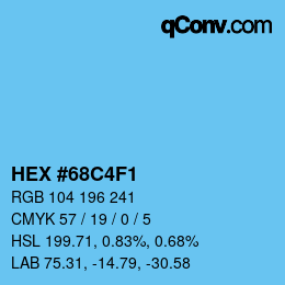 Color code: HEX #68C4F1 | qconv.com