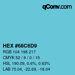 Color code: HEX #68C6D9 | qconv.com