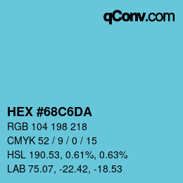 颜色代码: HEX #68C6DA | qconv.com