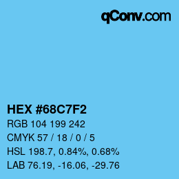 カラーコード: HEX #68C7F2 | qconv.com