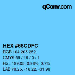 Color code: HEX #68CDFC | qconv.com