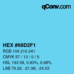Color code: HEX #68D2F1 | qconv.com