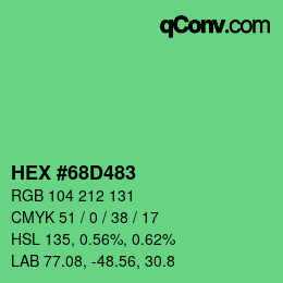 Código de color: HEX #68D483 | qconv.com