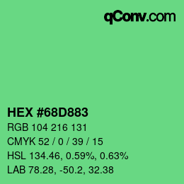 Color code: HEX #68D883 | qconv.com