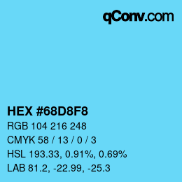 Color code: HEX #68D8F8 | qconv.com