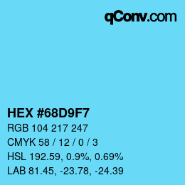 Color code: HEX #68D9F7 | qconv.com