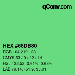 Color code: HEX #68DB80 | qconv.com