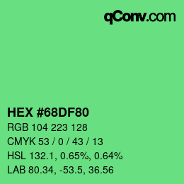 Color code: HEX #68DF80 | qconv.com