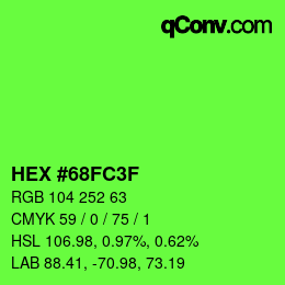 Color code: HEX #68FC3F | qconv.com