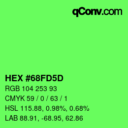 Código de color: HEX #68FD5D | qconv.com