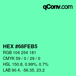 颜色代码: HEX #68FEB5 | qconv.com